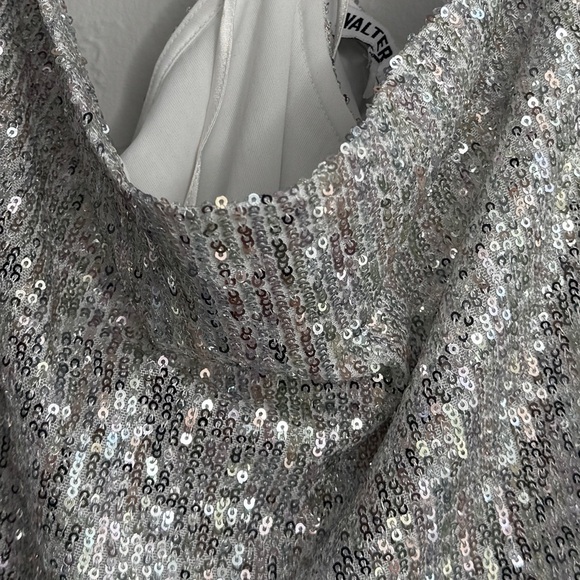 Walter Baker Silver Sequin Cynthia Crop Top size XS - Picture 5 of 9